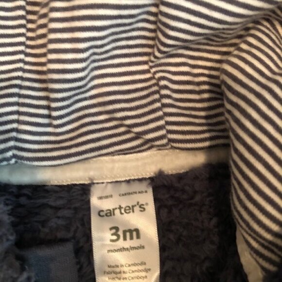 Carter's Sherpa Hooded One Piece 3mo - Picture 3 of 5